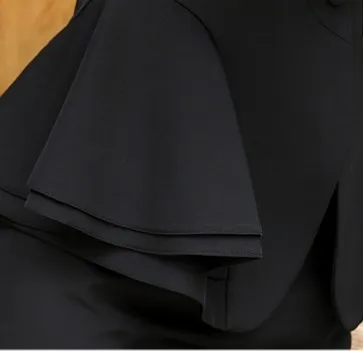 

Womens Elegant Ruffle Blazer and Skirt 2 Piece Set Office Uniform Designer Women Beige Black Red Skirt Suit Plus Size 5XL