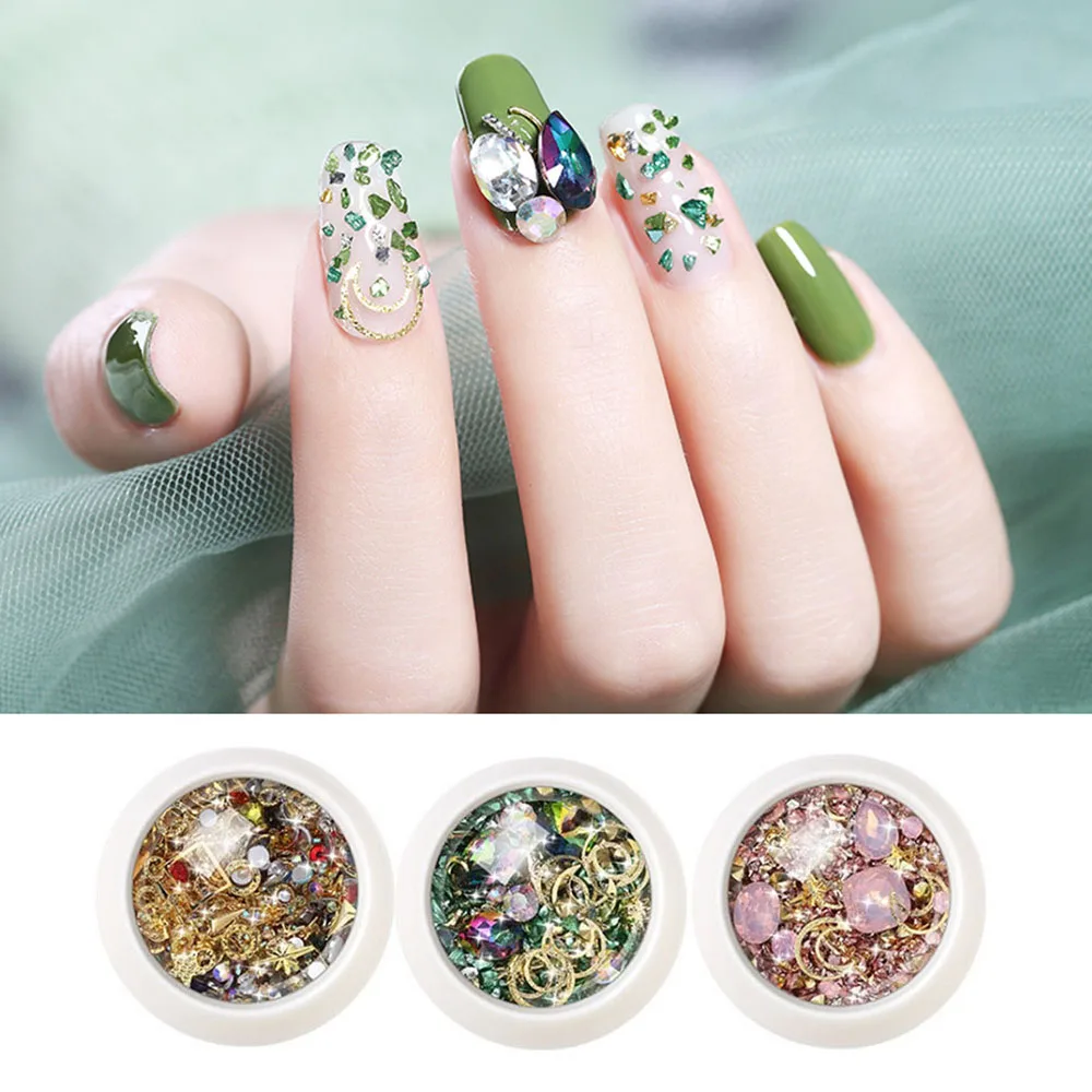 

Flash Micro-drilled Broken Diamond Crystal Sand Mixed Flash Nail Art Decorations Accesorios Nail Tips Supplies For Professionals