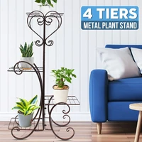 4 tier metal plant shelves iron potted flower plant stand rack multiple flower pot holder shelf indoor outdoor planter display