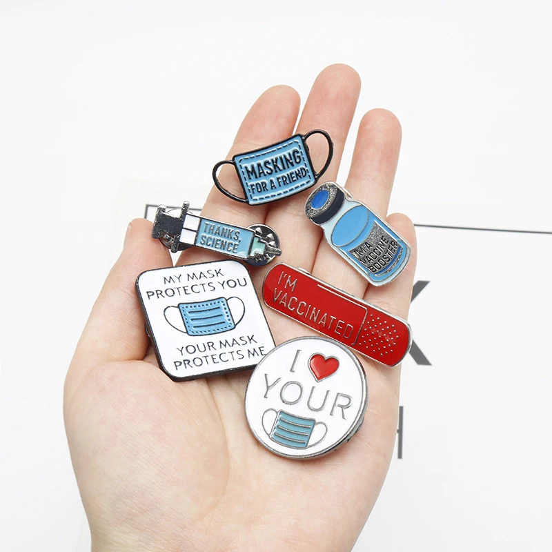 

Universal Decorative Western Style Mask-shaped Brooch Fashion All-matched Cute Memorial Brooch Medicine Bottle-shaped Badge Pin