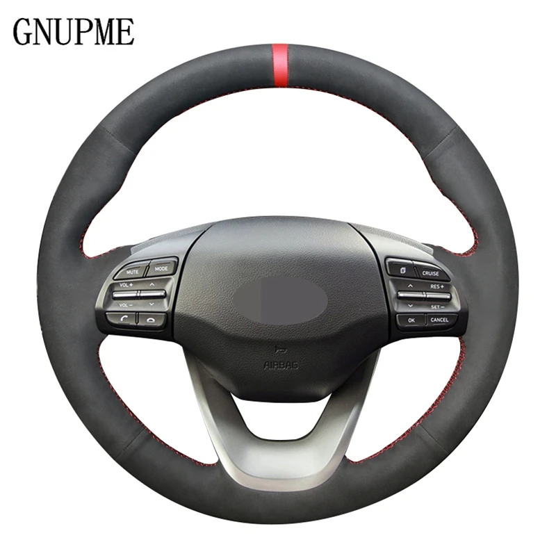 Ручной работы черная замша мягкие удобные чехол рулевого колеса автомобиля для