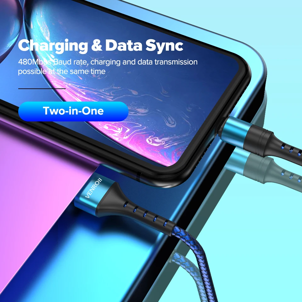 USB кабель Venroii Type C 5 А Supercharge 1 м 2 шнур для Huawei P30 P20 Mate 30 Pro Honor 20 Quick Charge 3 0 4 USBC Cabo|Кабели