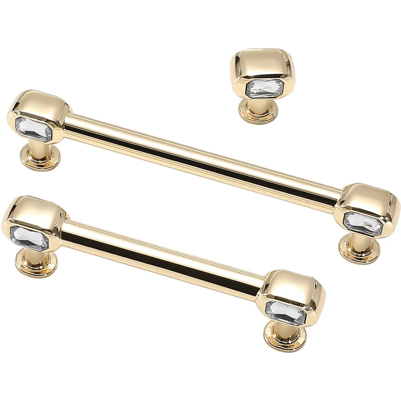 JD Gold Diamond Shape Design Crystal Glass Knobs Cupboard Drawer Pull Kitchen Cabinet Door Wardrobe Handles Hardware | Обустройство