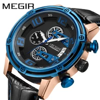 megir watches men luxury brand quartz watch fashion chronograph watch reloj hombre sport waterproof shockproof clock