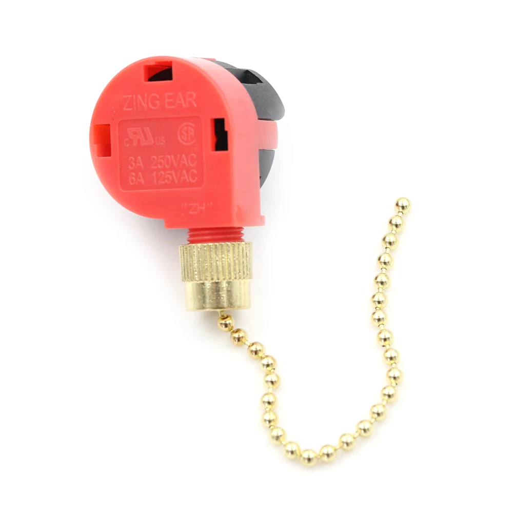 1pcs High Quality Durable ZE-268S1 Switch for Home Ceiling Fan Light Lamp Replacement Parts Pull Chain Control Switches Red |