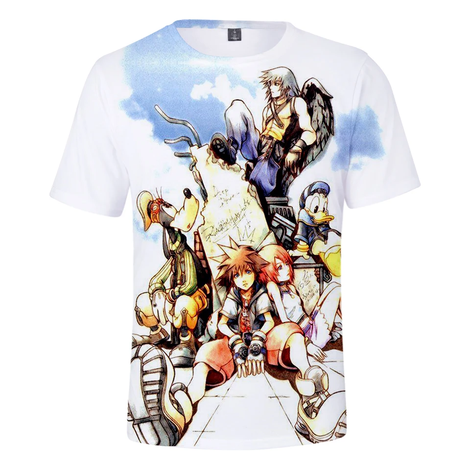 

Fashion 3D printing Kingdom Hearts men / women streetwear summer Novelty short sleeve Kingdom Hearts Kpop T-shirt oversized 4XL