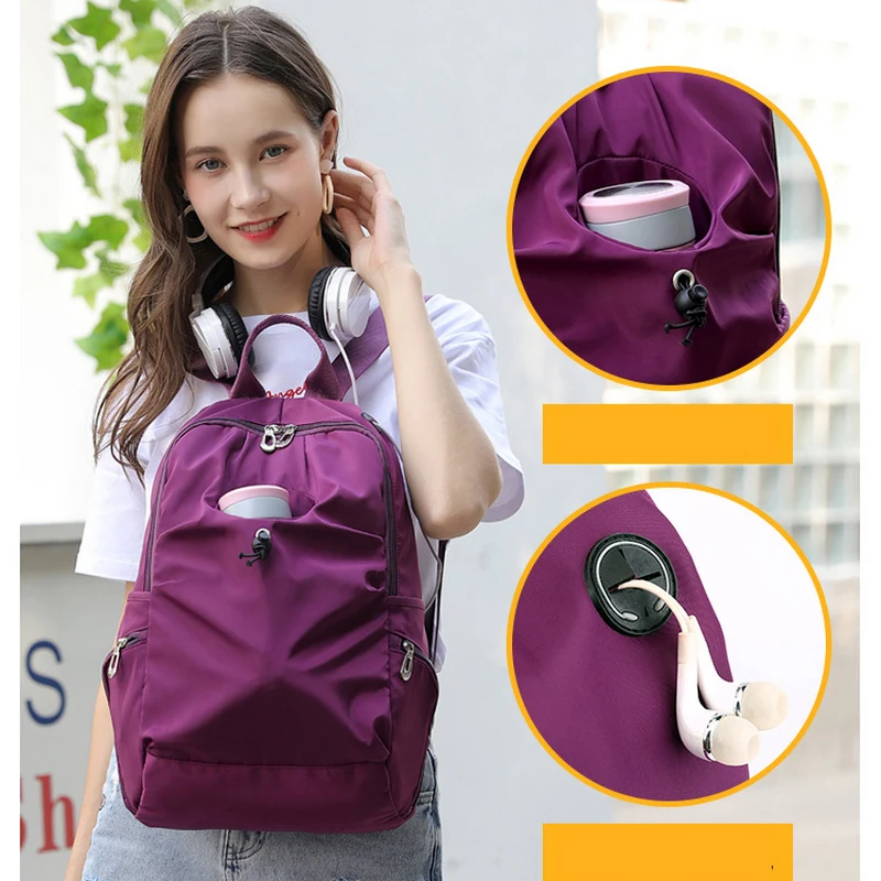 

2021 Purple Oxford Women Backpack summer School Bags for girls black Outdoor Travel Back Pack Female Bags