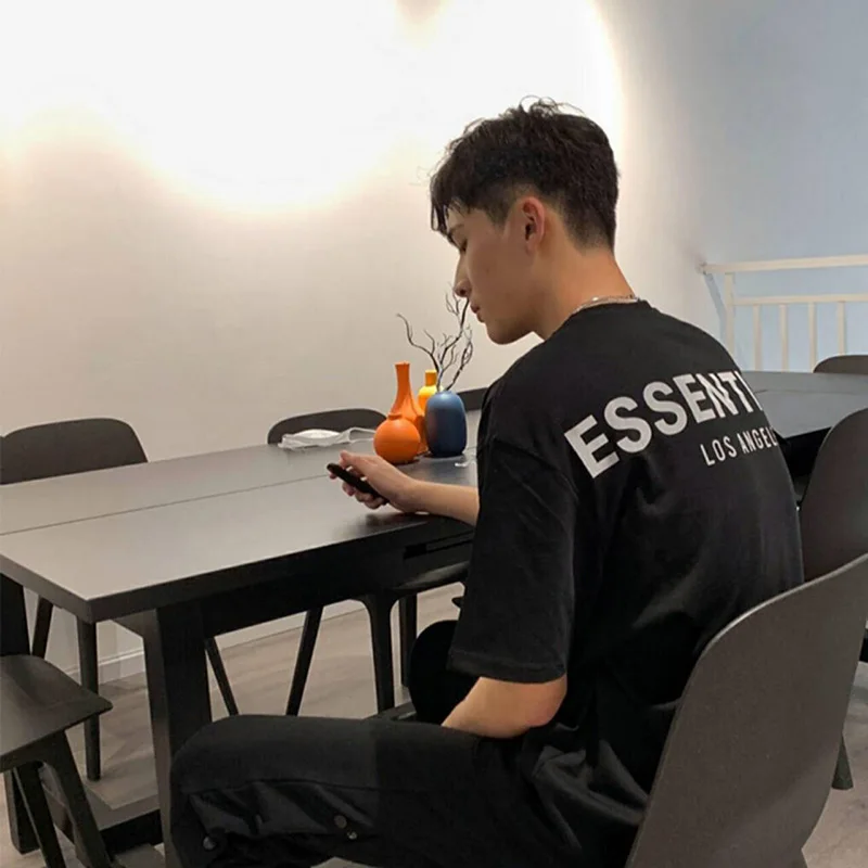 

Black Series T Shirt Men's Hip-Hop Fashion Oversized Shirt 2021 Streetwear T Shirt Men's Reflective Letters Men's Korean Brand