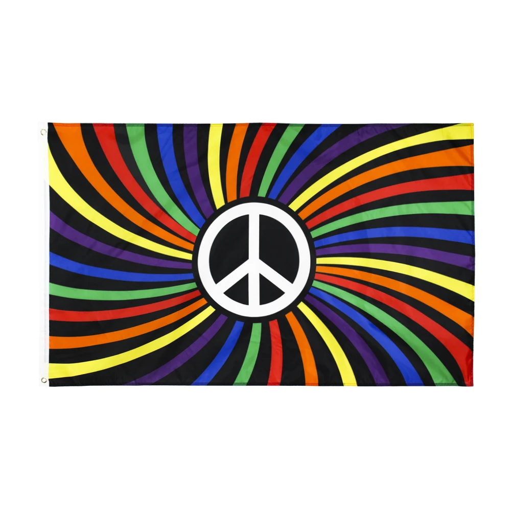 

FLAGDOM 3X5Fts 90X150cm LGBT QIA Gay Pride Rainbow Peace Flag