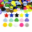 Кнопки-защелки для детской одежды, разноцветные, в форме звезды, сердца, Рунд, 20 комплектов