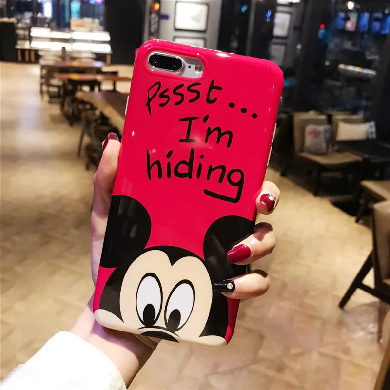 Для IPhone 11 Милая крышка Дейзи Дональд+ закаленное стекло для IPone XR XS Pro Max X 7 8 6s Plus уши Минни-Маус чехол Аксессуары