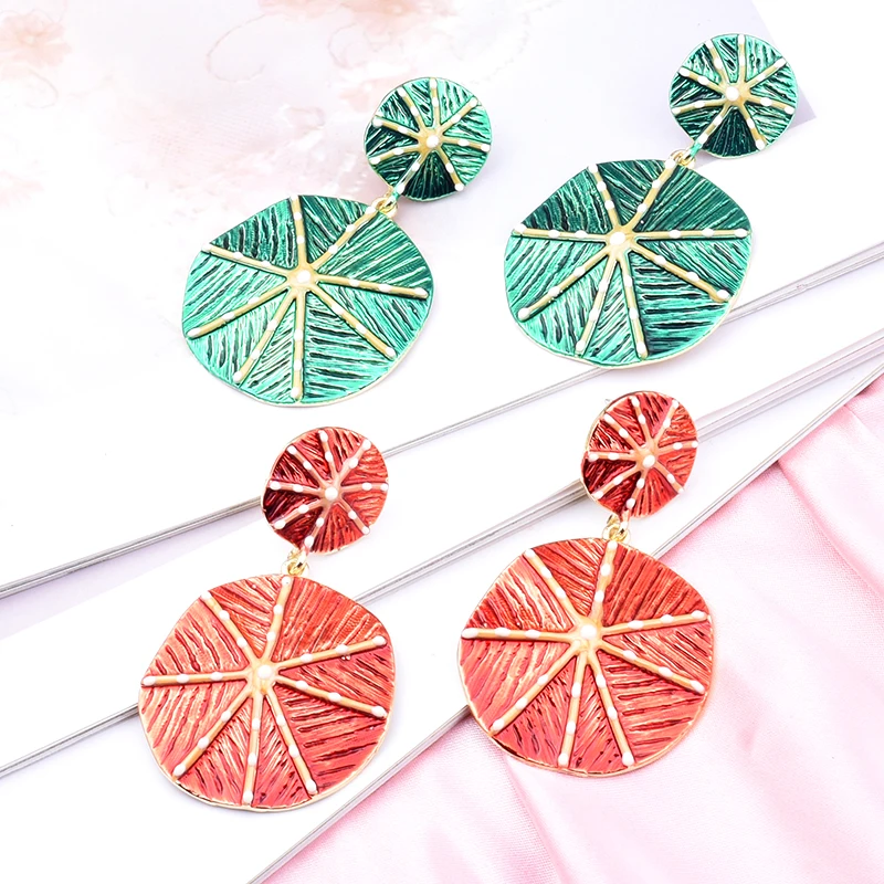 

New Geometric Starfish Round Earrings for Women Korean Enamel Charm Fashion Statement Jewelry Girls Party Gifts Wholesale