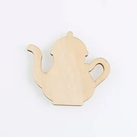 teapot shape mascot laser cut christmas decorations silhouette blank unpainted 25 pieces wooden shape 1478
