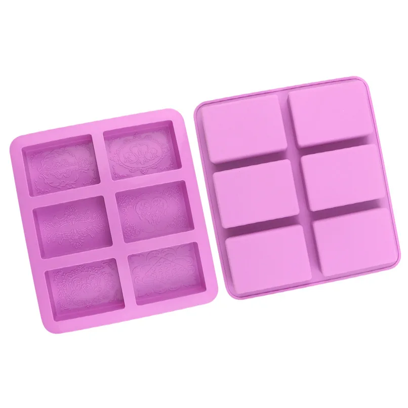 6 Полость ретро шаблон ручной работы мыло Плесень Силиконовые формы торта