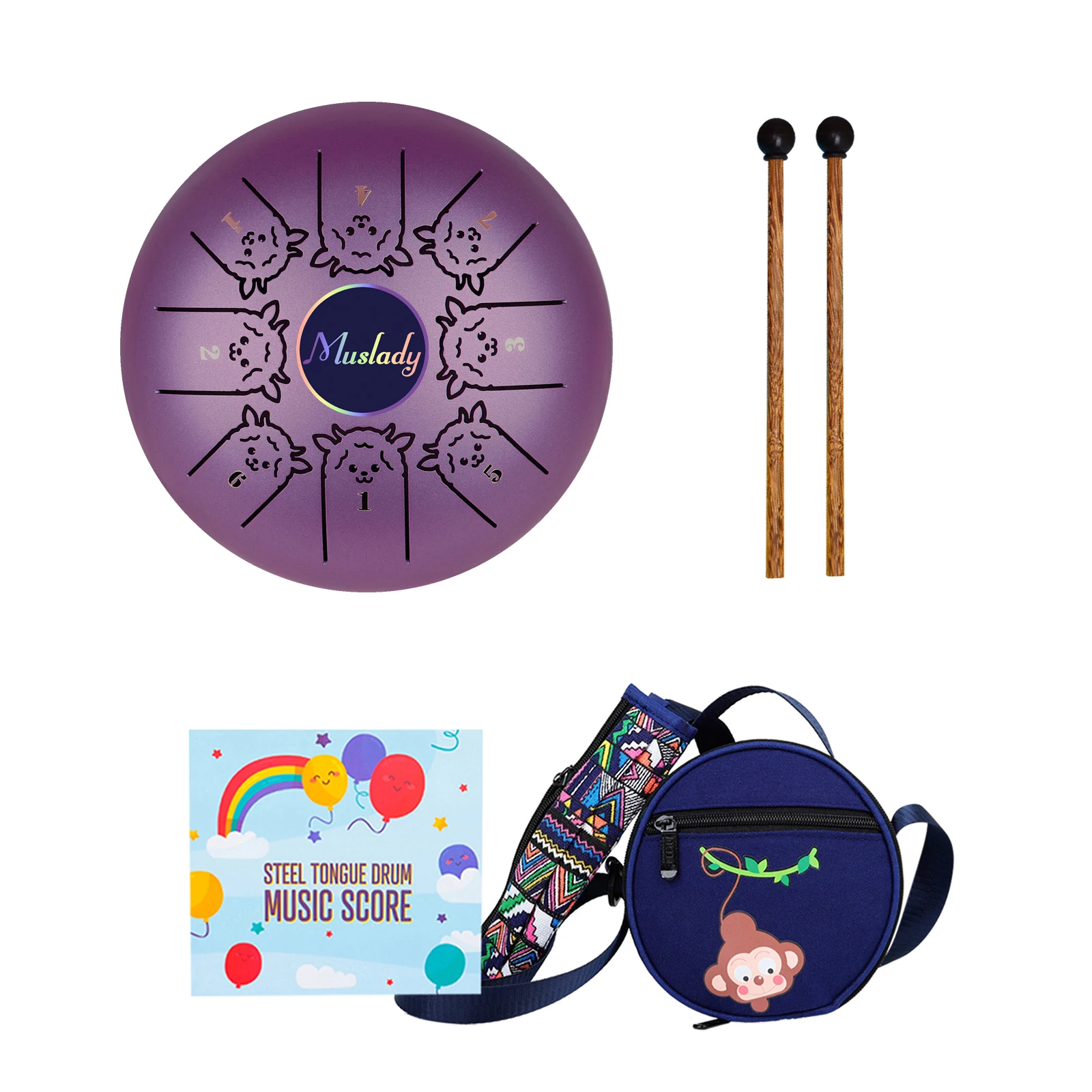 5 дюймовый стальной барабан Muslady с языком 8 заметок С-ключ ручной со знаками