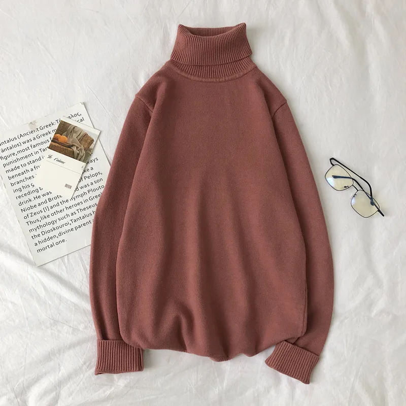 Мужская Водолазка с длинным рукавом зеленый свитер высоким воротником в