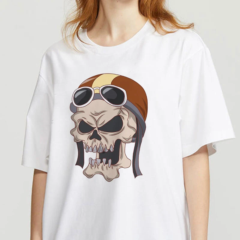 

Cute Skulls Printed Short Sleeve Tshirt Fashion Summer Ladies Graphic Clothing Female T Shirt Women T-shirt Tee tops
