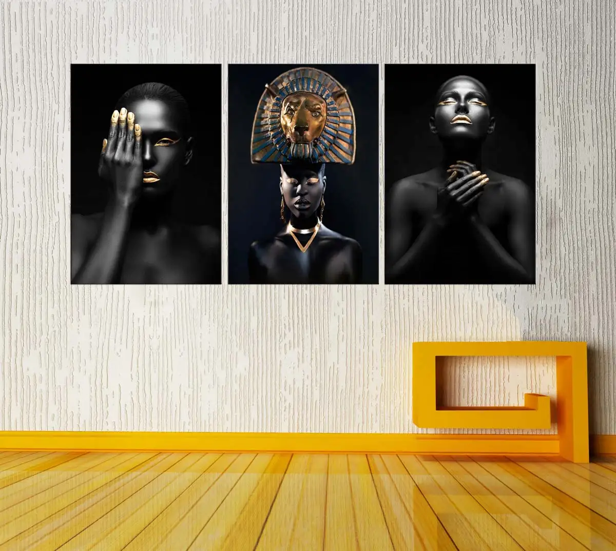 

Africa Afro Woman Home Decor Wall Art Canvas Print zk111228 -3 Pieces 50x70cm