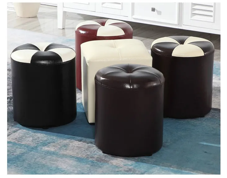 Европа Америка знаменитая натуральная кожа Топ круглый табурет курган диван