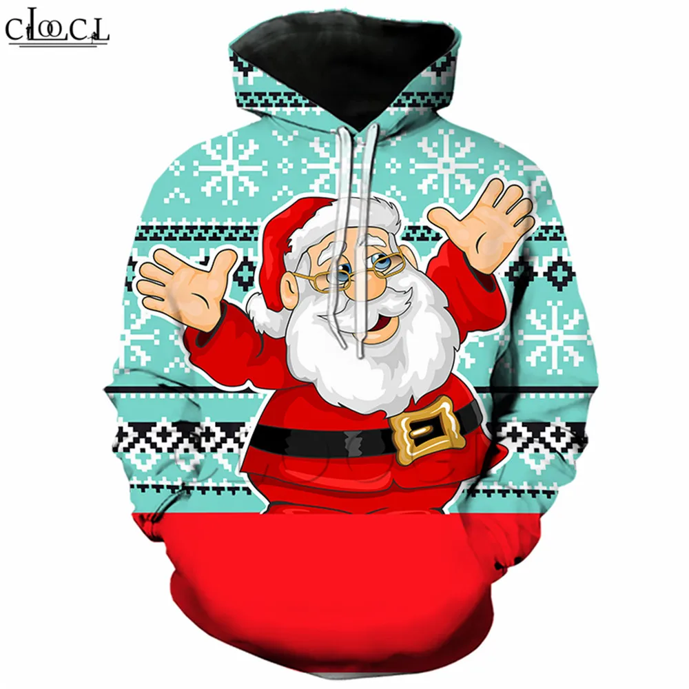 Мужская и женская футболка с 3D принтом в стиле Харадзюку Рождественская