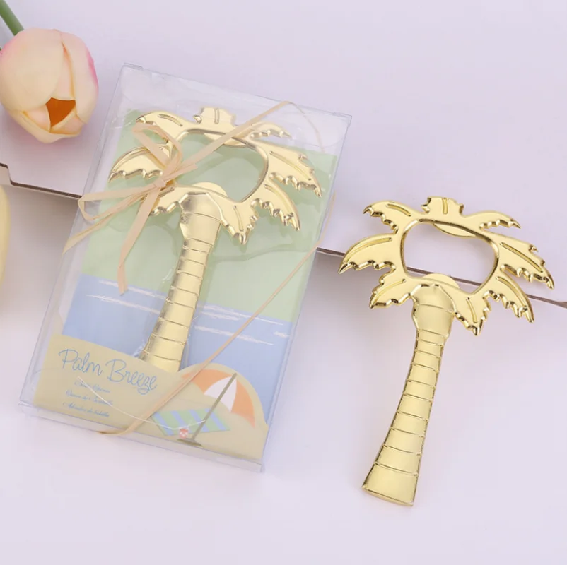 Свадебные сувениры или подарки на день рождения Золотой пальмовый открывалка