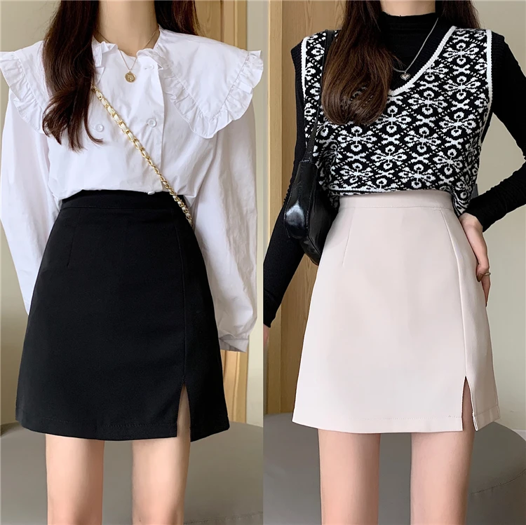 

Cheap wholesale 2021 spring summer autumn new fashion casual sexy women Skirt woman female OL mini skirt black skirt Fy8235