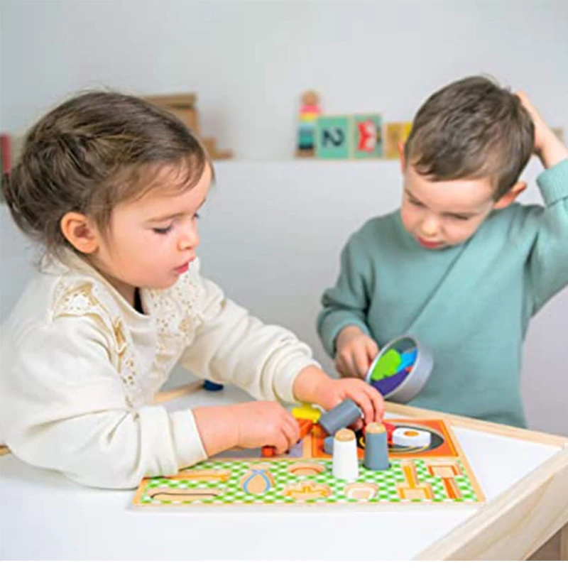 

Wooden Dollhouse Accessories Kitchen Vegetable Food Toy Pretend Playset Realistic Cooking Set Educational Toy Game Board