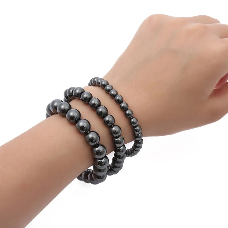 

Black Hematite Gemstone Loose Beads Nonmagnetic Round Stone Mala Beads Value Box Set 300Pcs Per Box for Jewelry Making