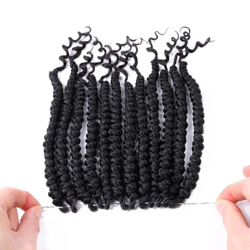 Удлинители волос для вязания крючком волосы синтетические твист плетеные черных