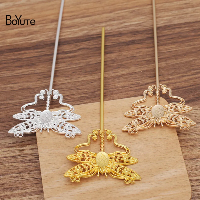 

BoYuTe (10 шт./лот) 53*44 мм сплав стрекоза волосы палочки материалы Заводская поставка Сделай Сам старинные китайские аксессуары для одежды