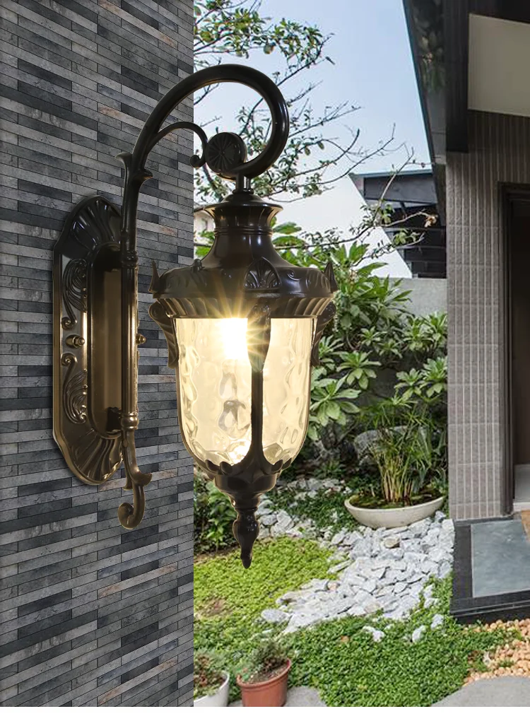 Европейский стиль ретро открытый водонепроницаемый светодиодный настенный