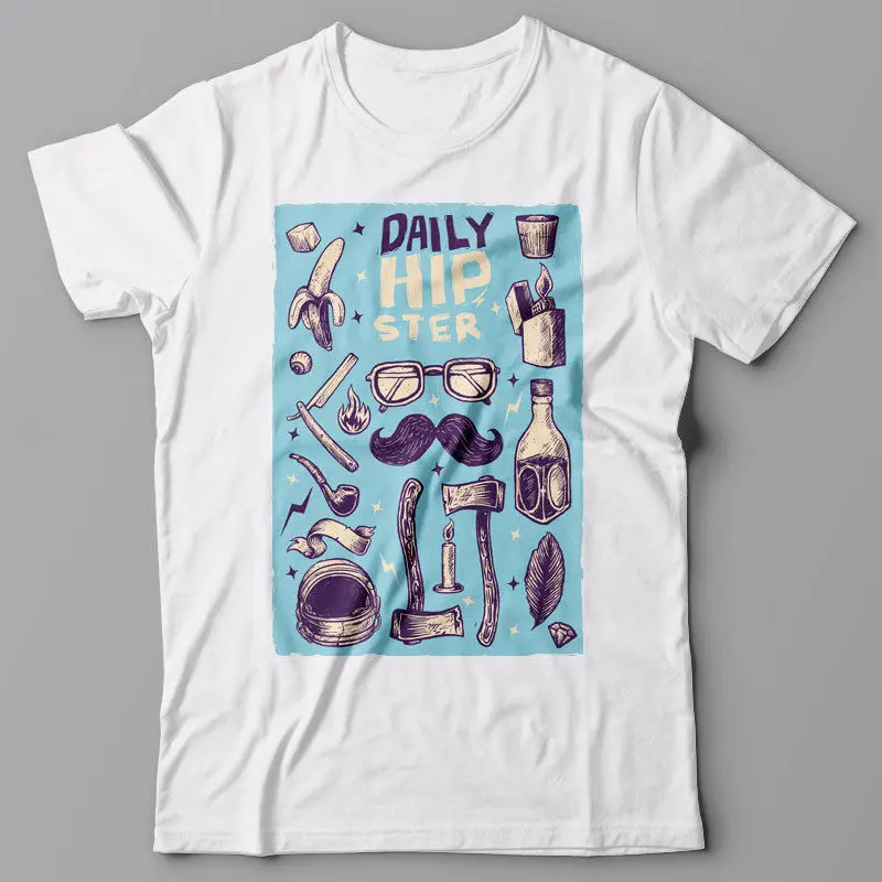 

Print O-Neck Funny graphic T-shirt DAILY HIPSTER, gift idea for men Summer Style T Shirt Men