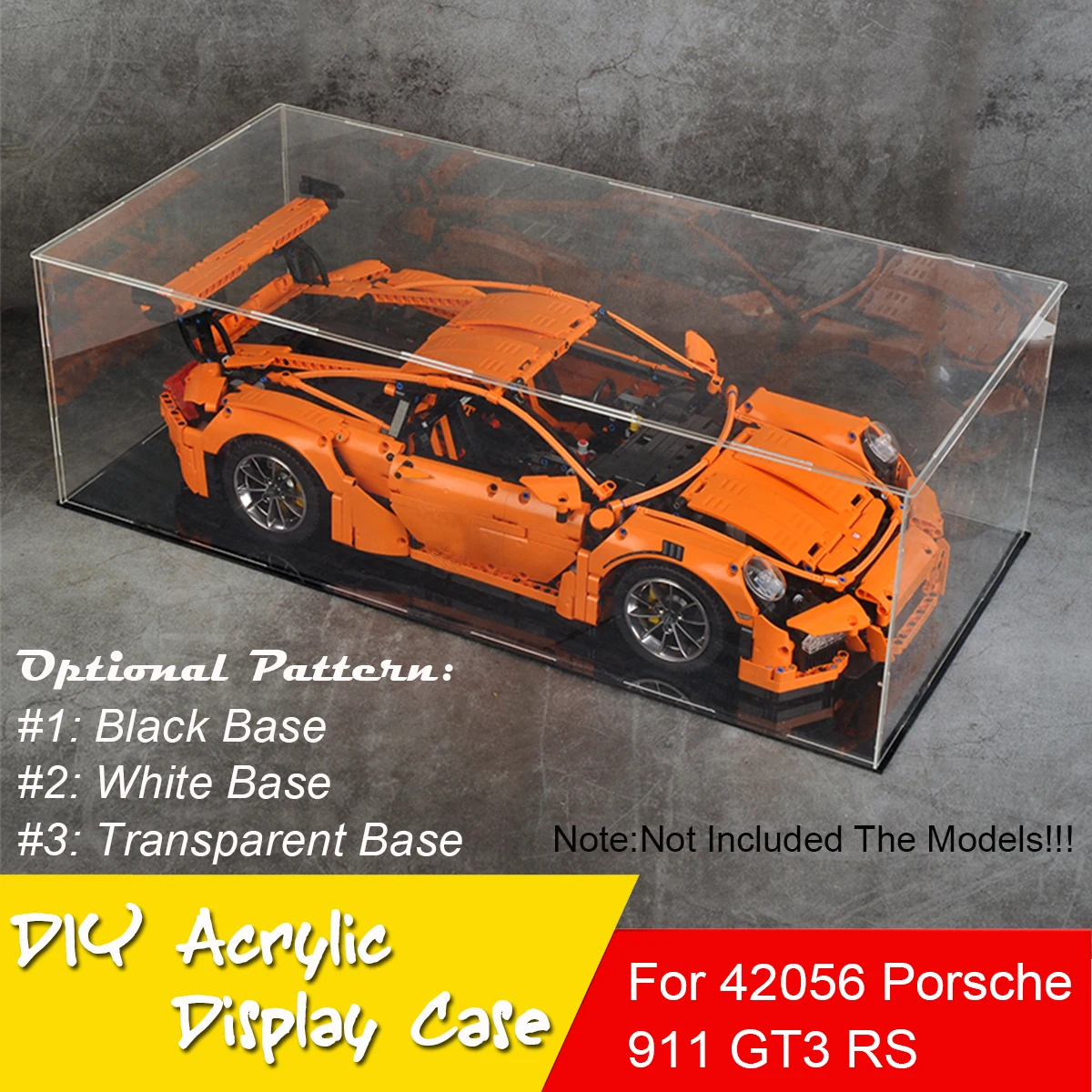 

DIY Acrylic Display Case Self-Install Clear Cube Box For LEGO for Porsche 911 GT3 RS for Bugatti 42056 42096 42083 Bricks Toy