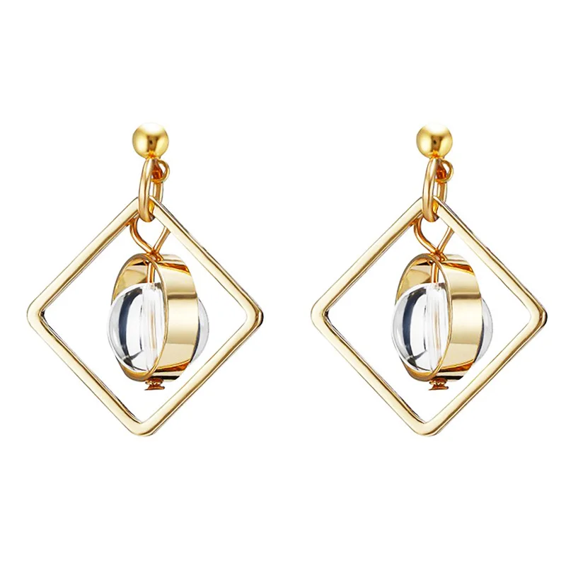 Новые эффектные Висячие серьги для женщин модные золотые акриловые