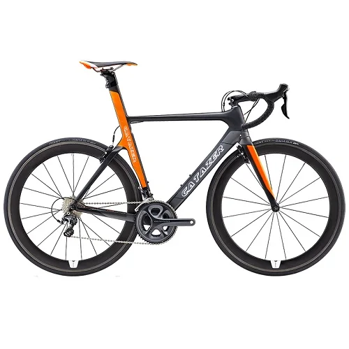 Orange CATAZER 700C дорожный велосипед супер светильник T800 карбоновая рама гоночный дорожный велосипед Карбоновая колесная R8000 22 скоростная профессиональная шоссейная велосипед - Цвет: Orange