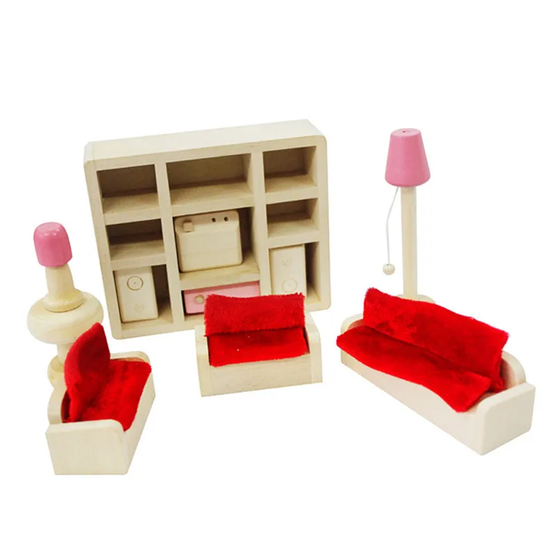 Горячая продажа мини DIY ручной работы кукольный дом миниатюрная спальня