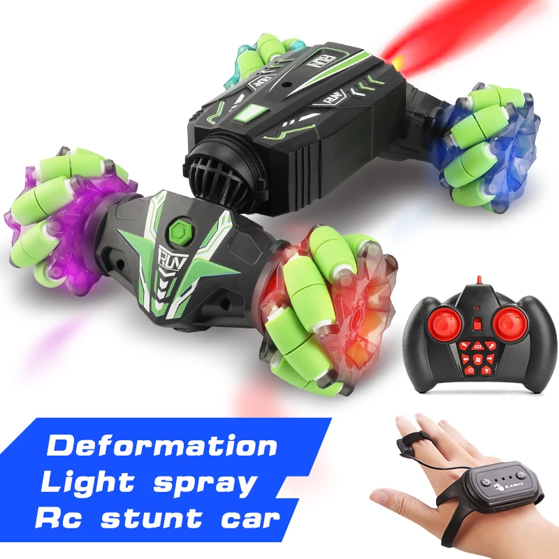 

4WD RC Car can Light spray and distortion 2.4G 360 ° rotating Off-Road Remote Control stunt car Toys For Boys Children's Toy
