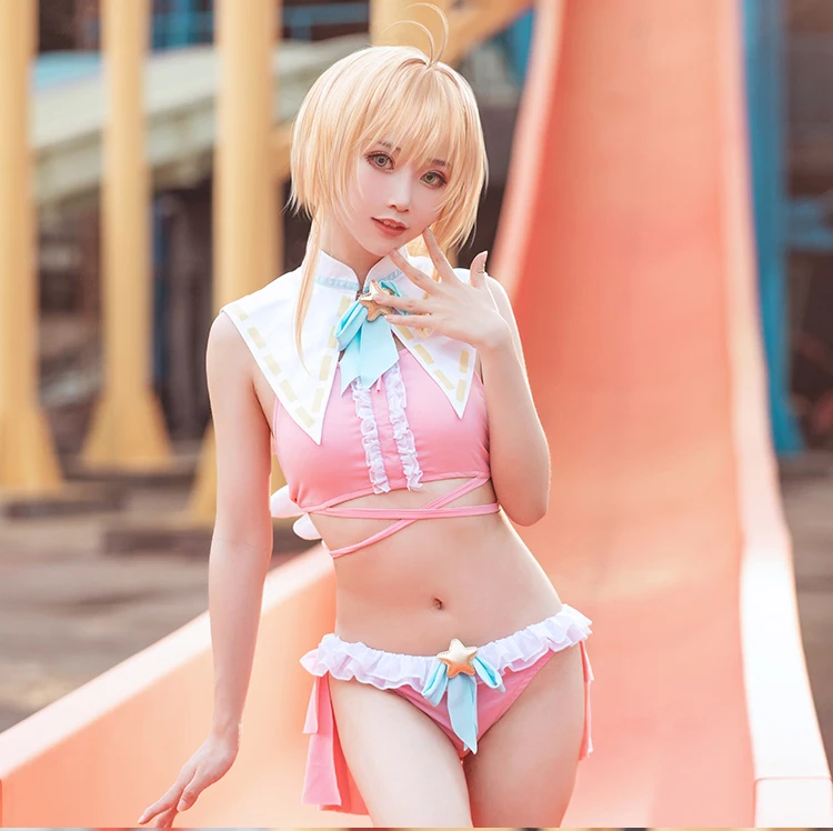 Предварительно карточка распродажи Captor SAKURA маскарадный костюм купальные костюмы милые Комплекты Женские костюмы для плавания в Стиле Лолита