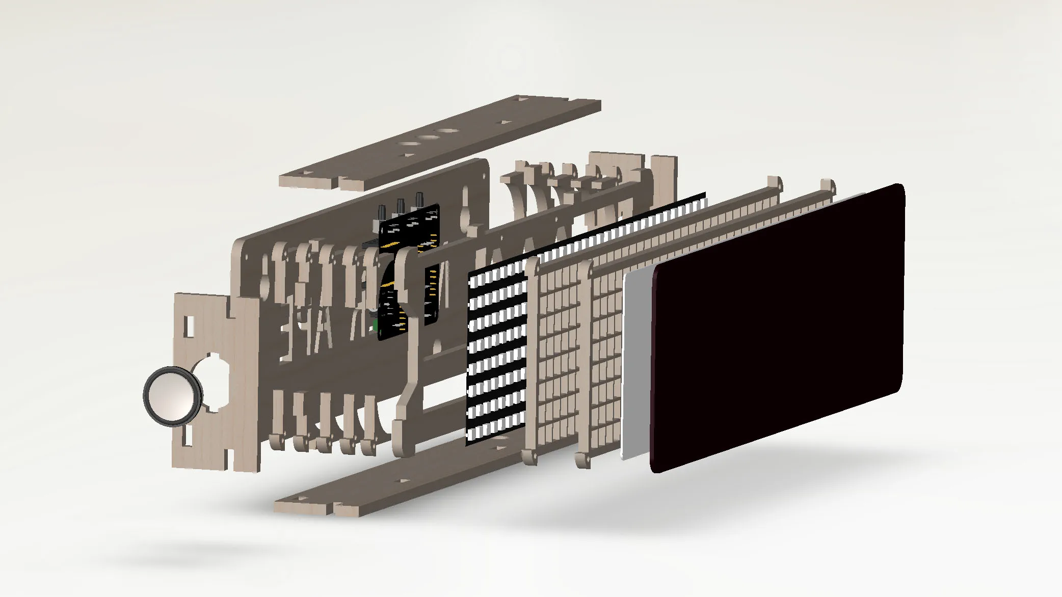 Часы Awtrix Pixel Clock набор для самостоятельной сборки корпус из березовой доски