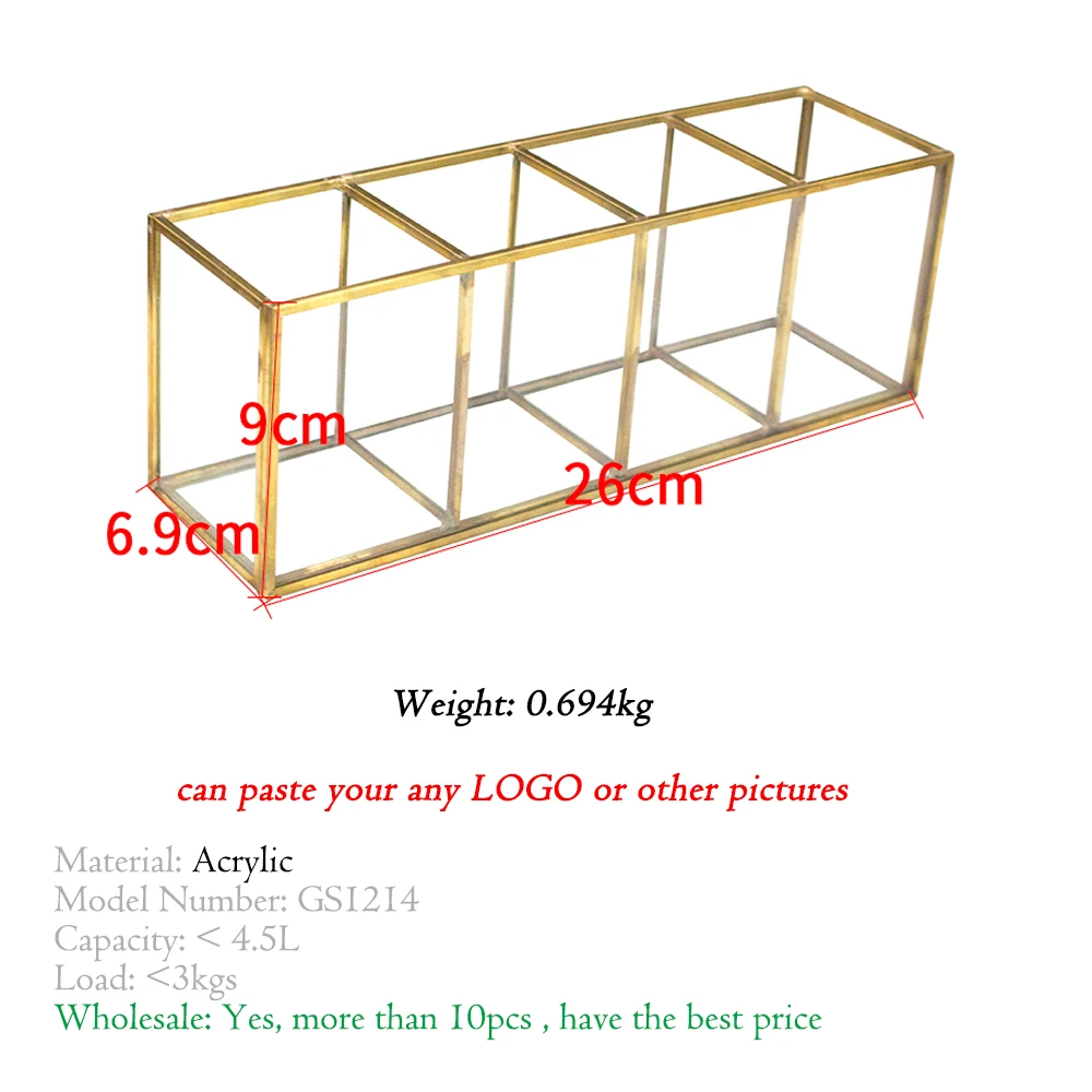Акриловый Органайзер с 4 отделениями для хранения косметических кистей