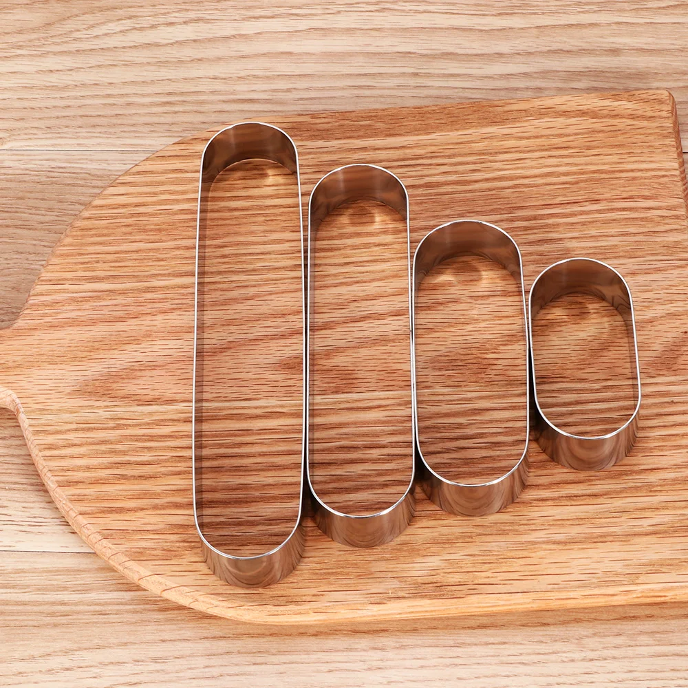 1 шт. мини серебряная нержавеющая сталь металлическая длинная овальная форма для