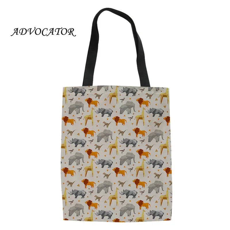 

ADVOCATOR Student Canvas Tote Bag Origami 3D Design Women Reusable Shopping Bag Foldable Canvas Shoulder Pocket Boodschappentas