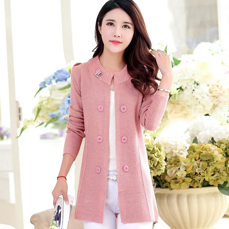 

Mid-length sweater women's cardigan 2021 spring and autumn clothing new women's Korean slim sweater coat women