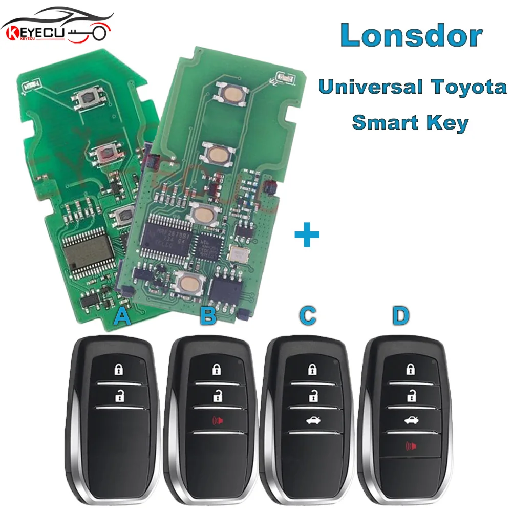 

Lonsdor Smart Key Universal Remote Key for Toyota Smart 8A for K518 KH100 KeyTool Support Renew and Rewrite 0020 2110 3330 0010