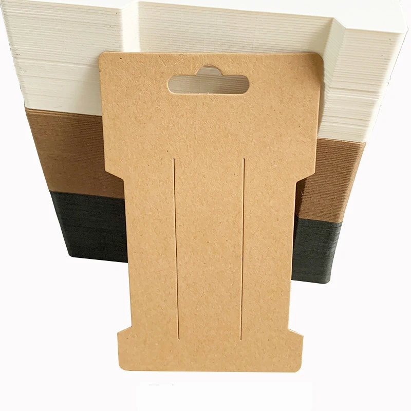 

50pcs 6.6x11.5cm Blank Kraft Paper Card Hair Clips Barette Jewelry Display Card Price Tag Hairpin Packaging Cardboard Holder