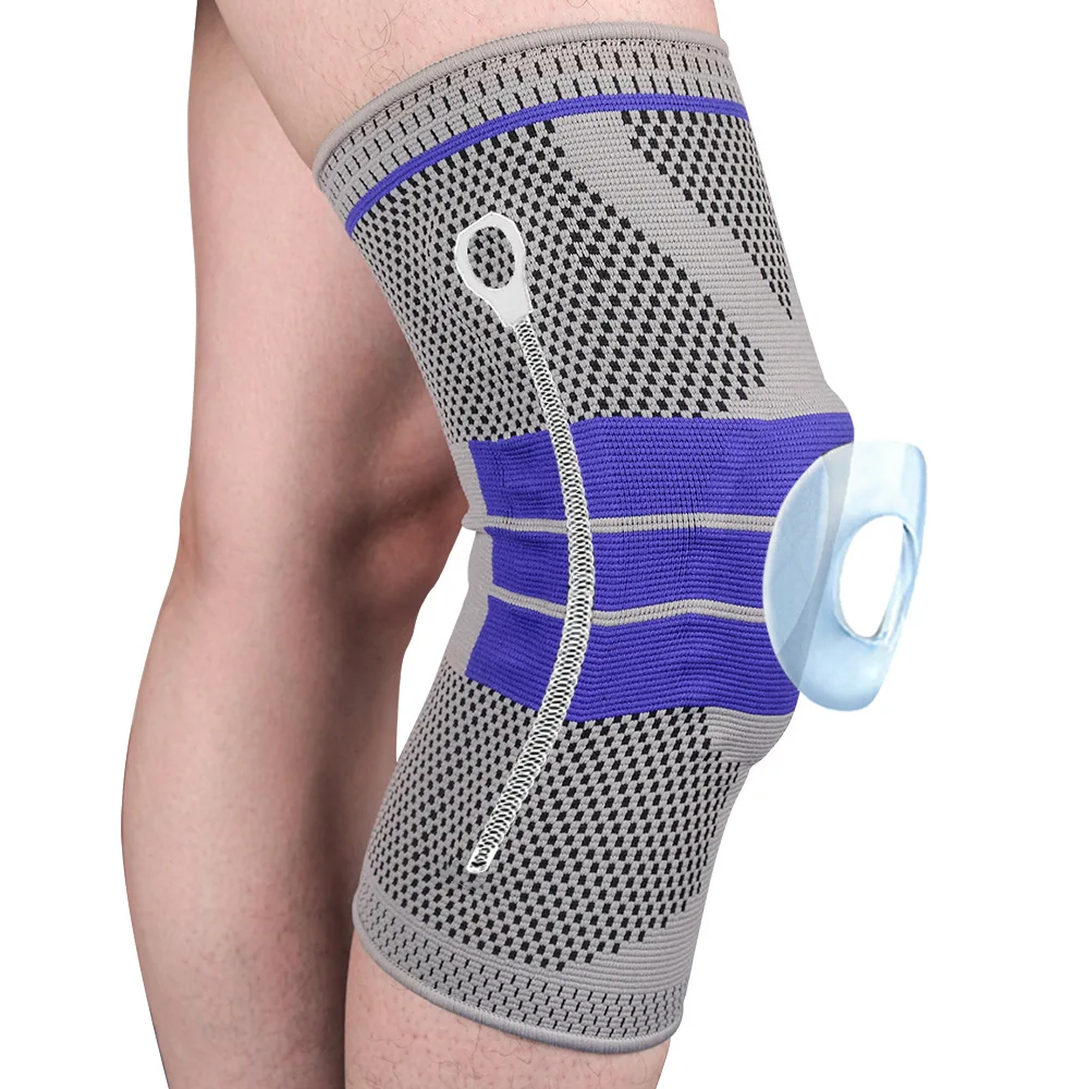 

Sports Kneepad Silica Gel Spring Fixed Knitting Running Fitness Basketball Mountaineering Protector