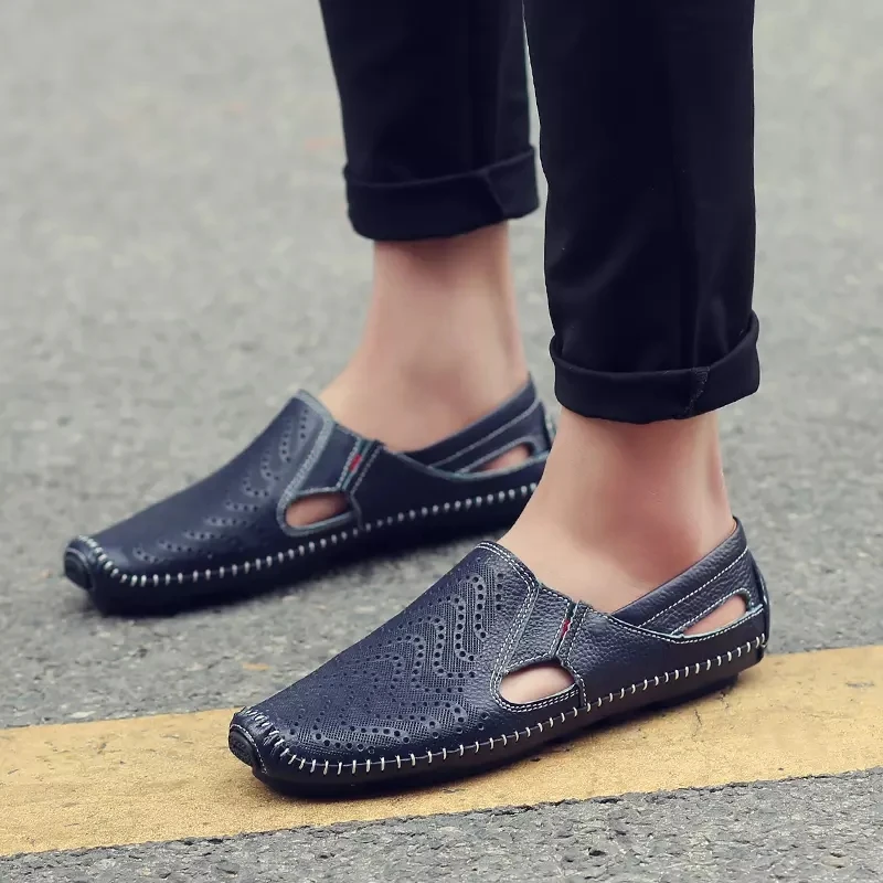 Осенняя обувь мужские лоферы без шнуровки на плоской подошве уличные кроссовки