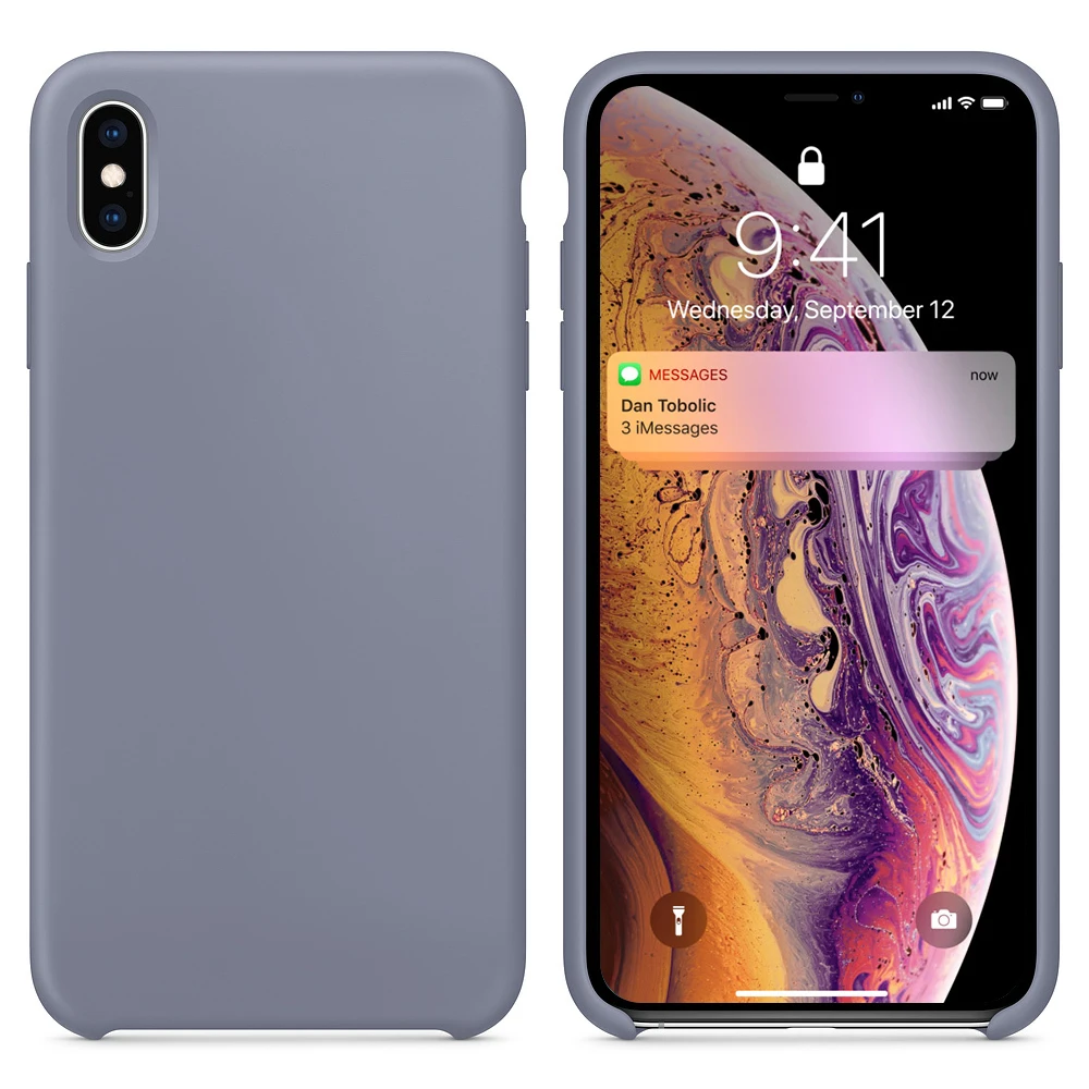 Lavender Gray Силиконовый чехол, роскошный тонкий мягкий чехол для IPhone 11 Pro Max, чехол xs max xr x 8 7 6s plus, чехол с логотипом, резиновый противоударный силикагель - Цвет: Lavender Gray