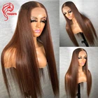 Hesperis 5,5x4,5, искусственные шелковые парики, бразильские волосы Remy, прямые коричневые человеческие волосы, предварительно выщипанные, с детскими волосами для черных женщин