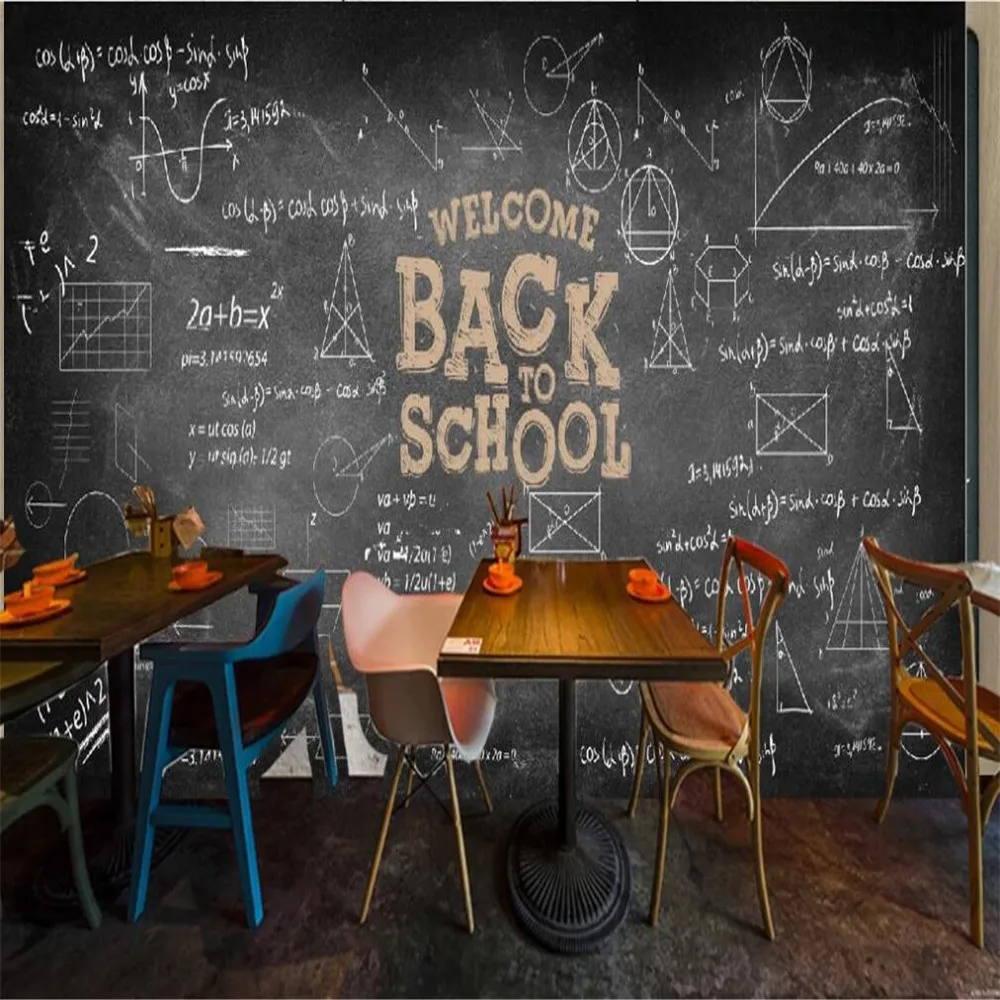 3D-обои Milofi на заказ роспись ретро ностальгическая черная доска формула бар фон